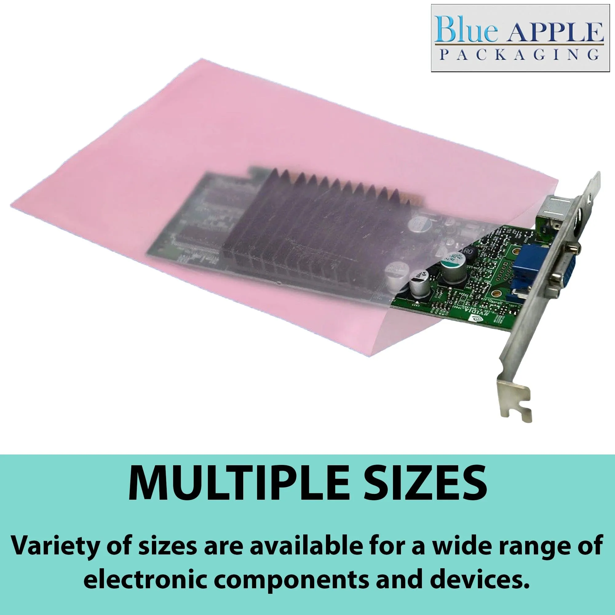 5X7 inches Pink Anti Static Bags 6 Mil Flat