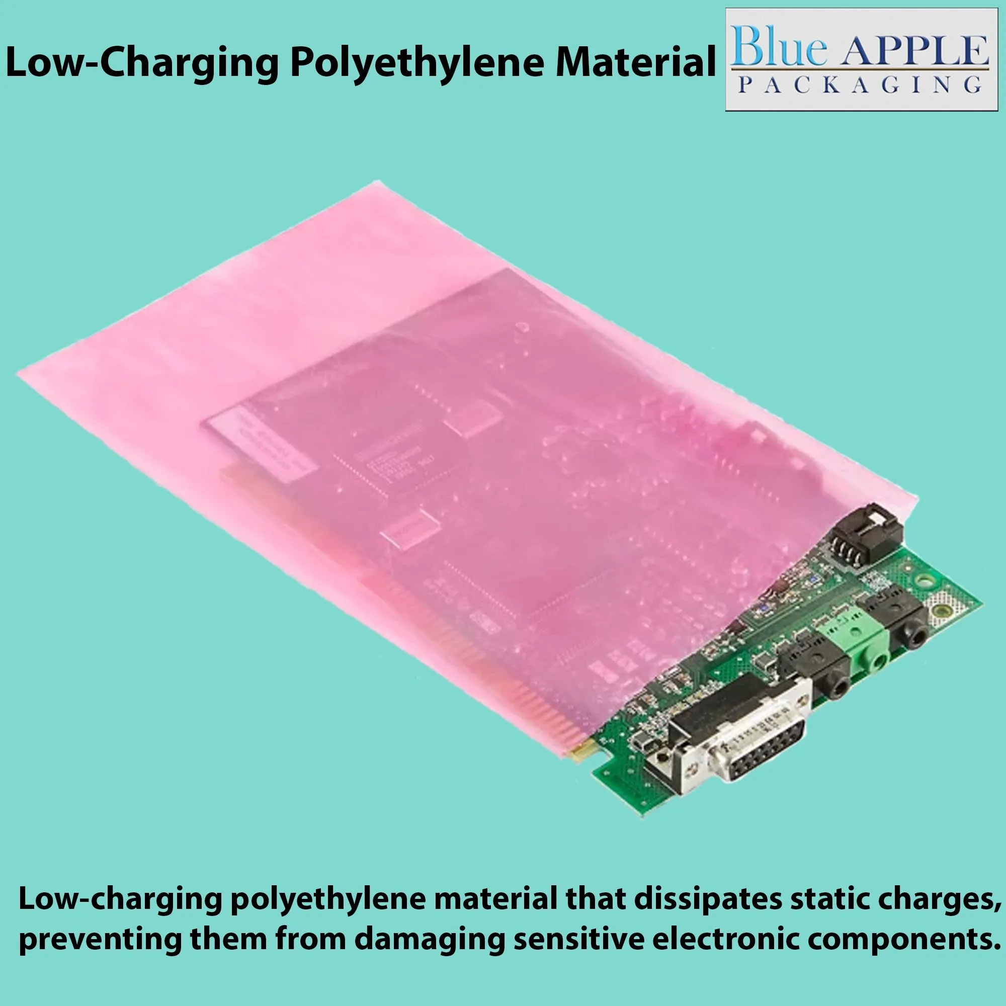 5X7 inches Pink Anti Static Bags 6 Mil Flat