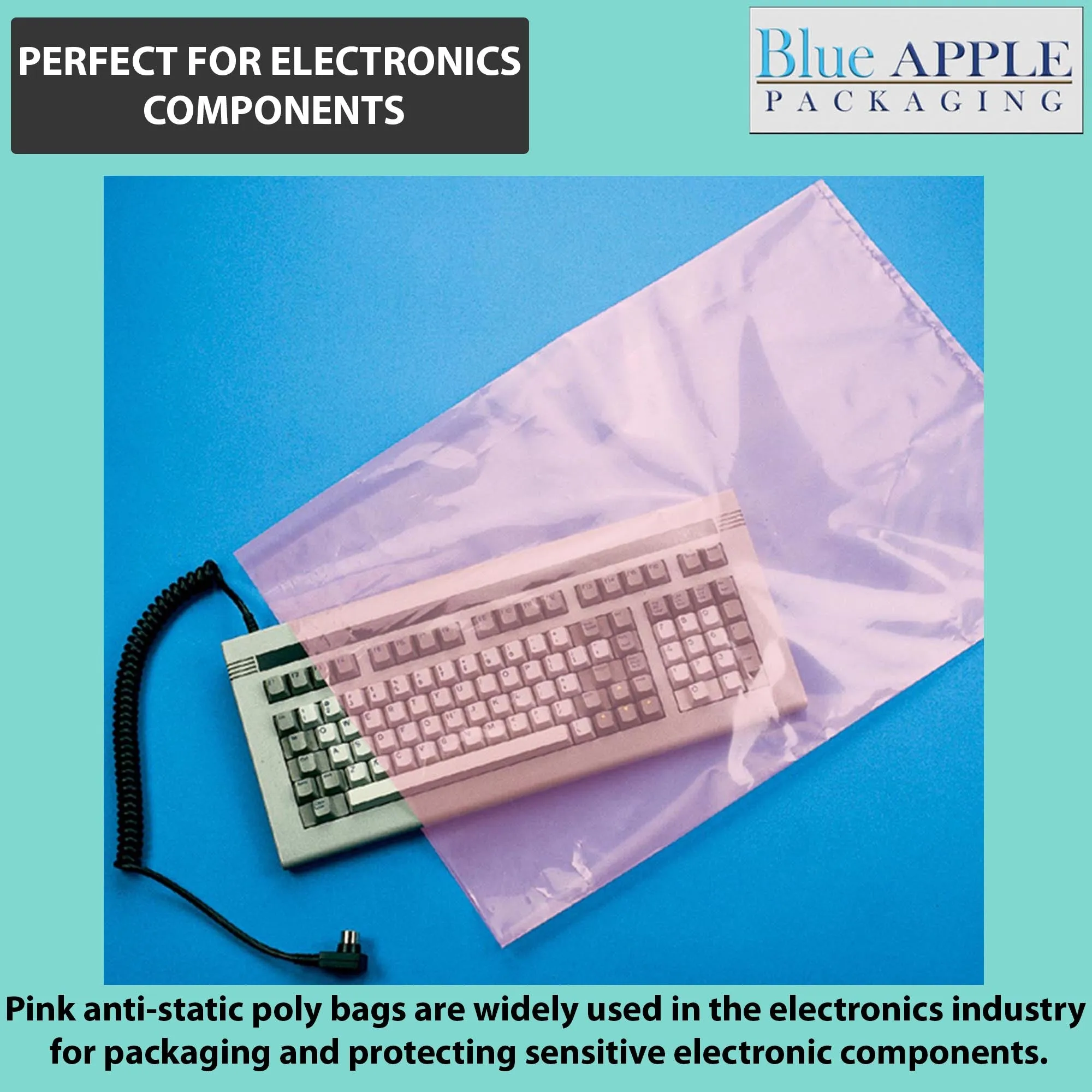 5X7 inches Pink Anti Static Bags 6 Mil Flat