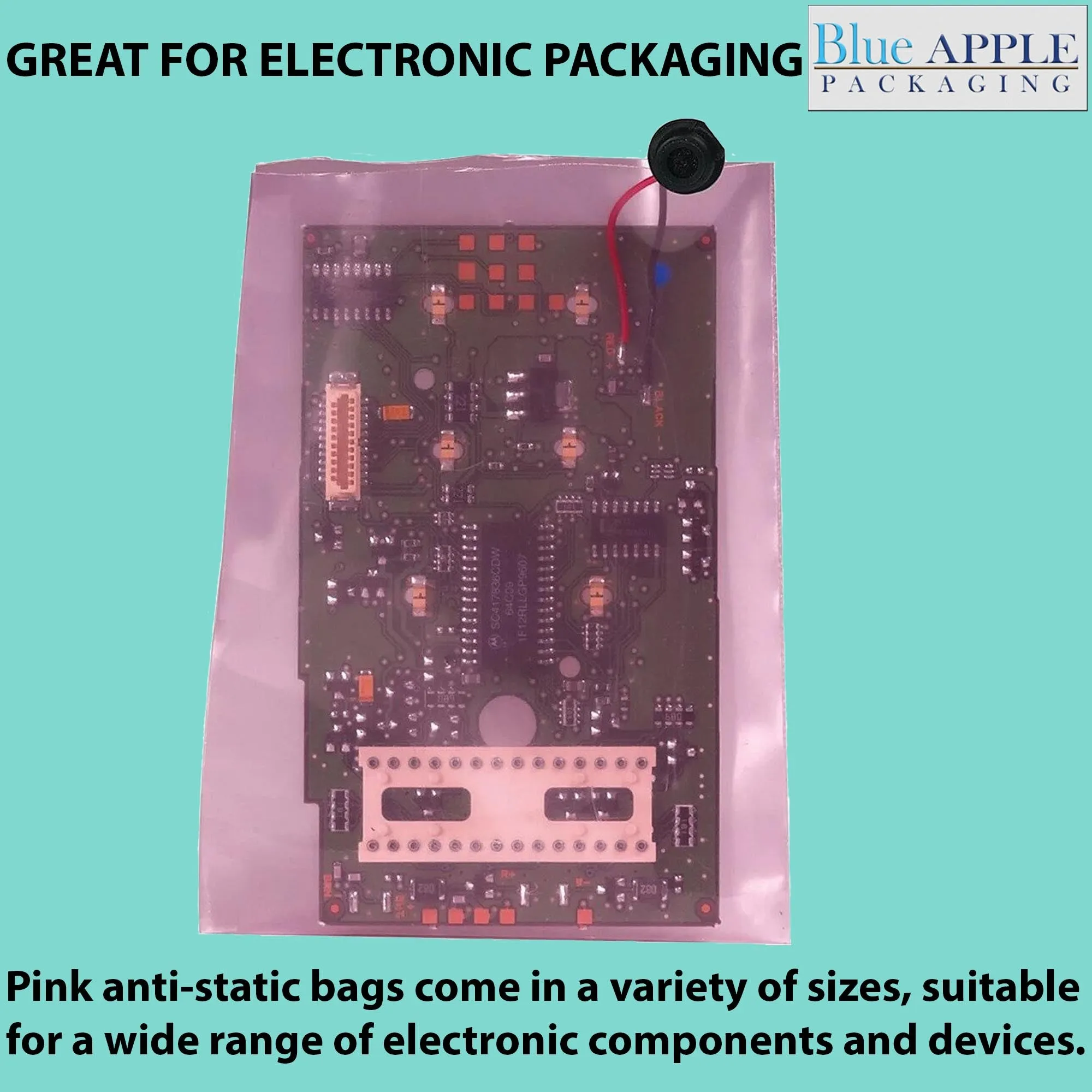 5X7 inches Pink Anti Static Bags 6 Mil Flat