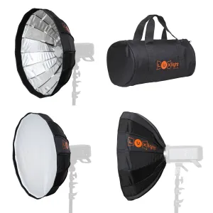 65cm 16 Rod Folding Beauty Dish Softbox - Bowens Mount - Quick Open/Close