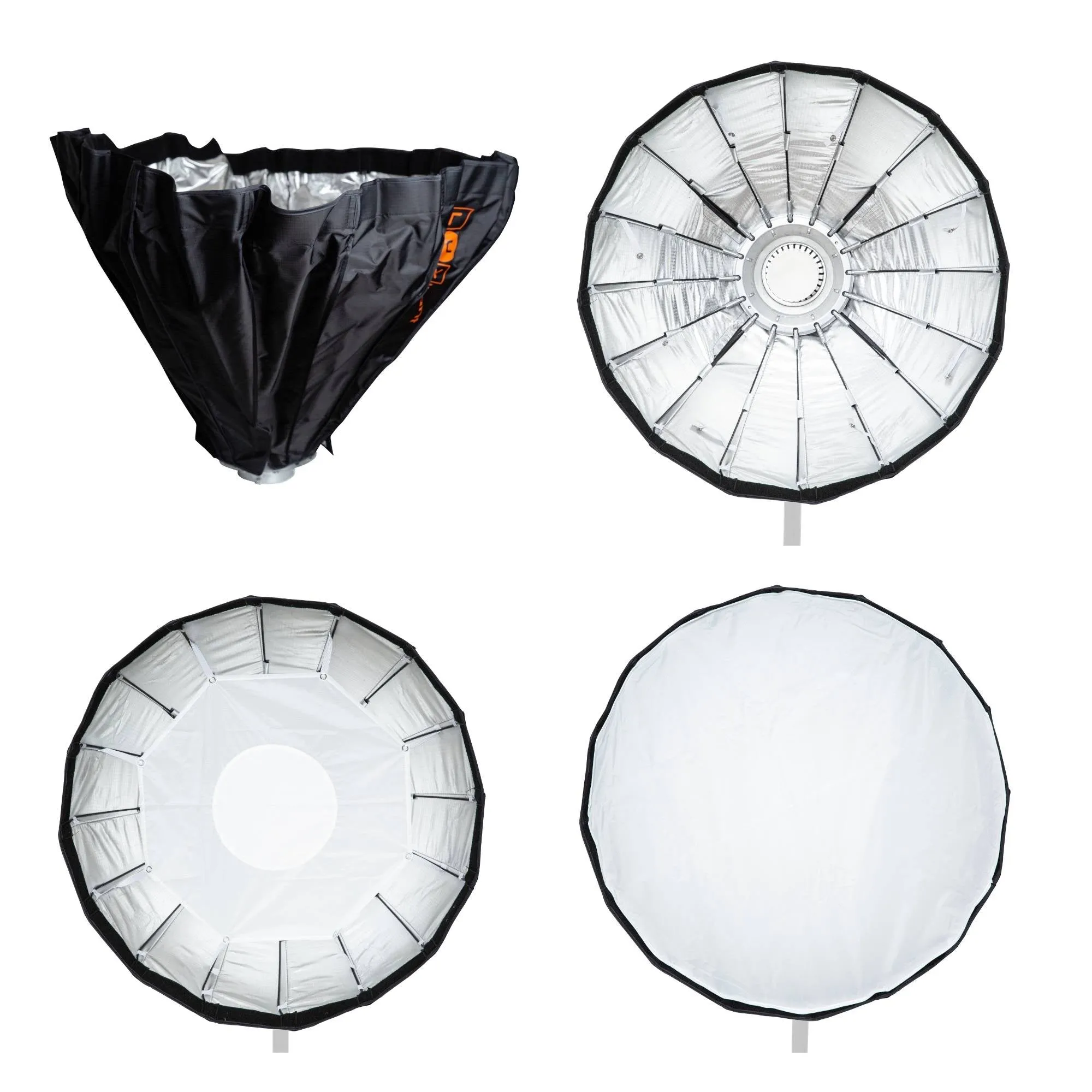65cm 16 Rod Folding Beauty Dish Softbox - Bowens Mount - Quick Open/Close