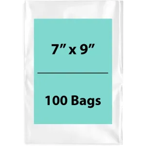 7X9 inches Clear Flat Poly Bags 4Mil Open Top (LDPE)