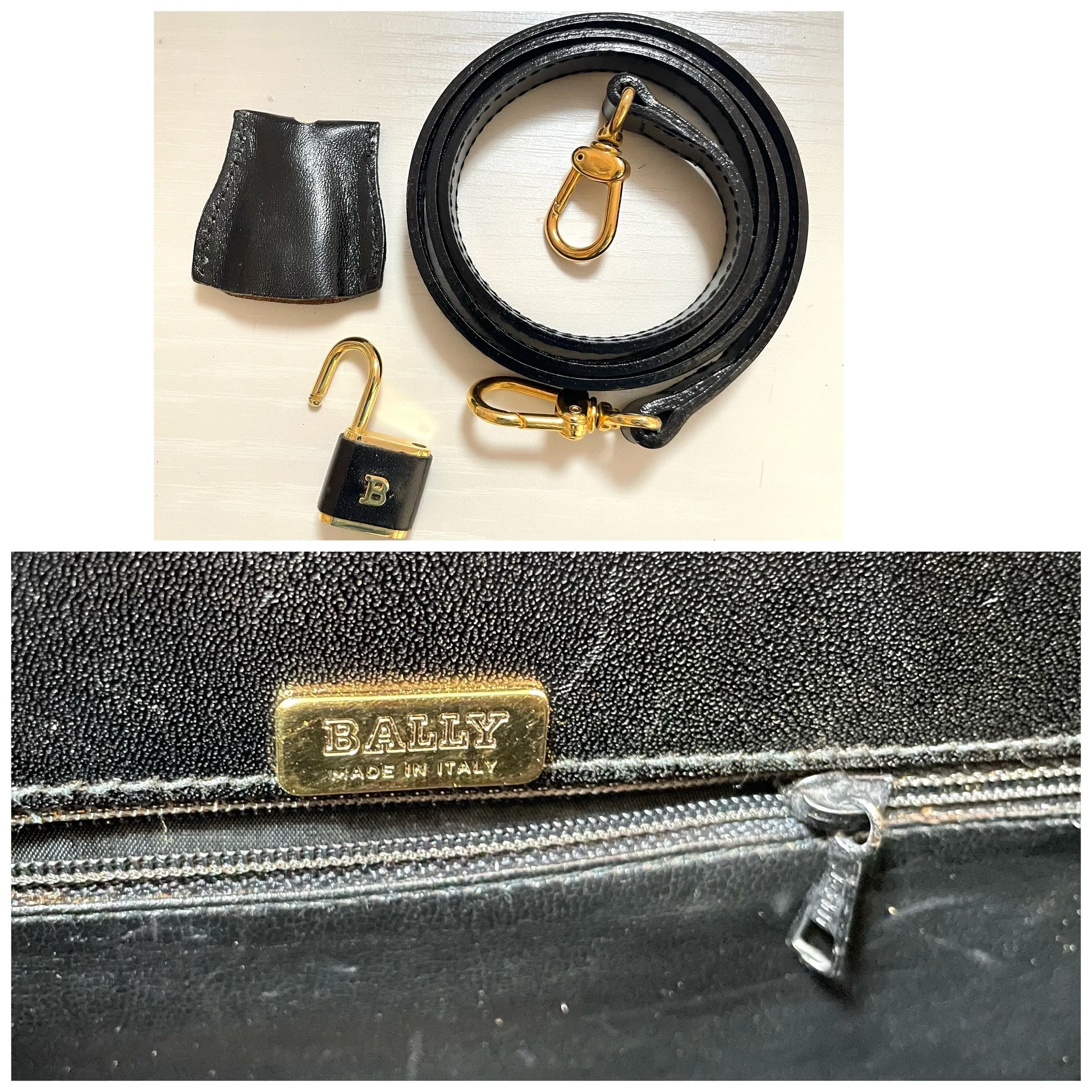 80's vintage BALLY black boxcalf leather kelly bag. Classic masterpiece handbag. 051203m1