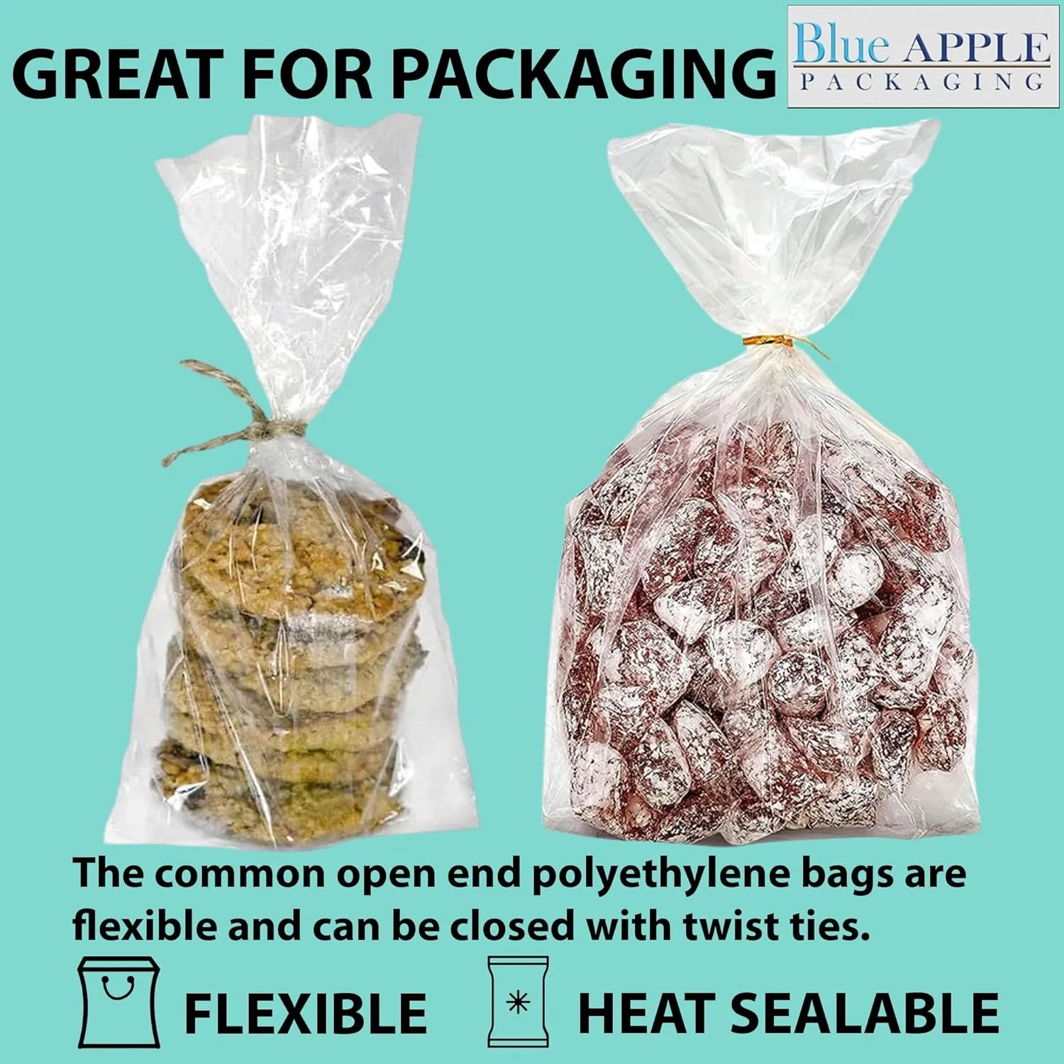 8X4X24 inches Gusseted Poly Bags Clear 1.5 Mil Low Density LDPE