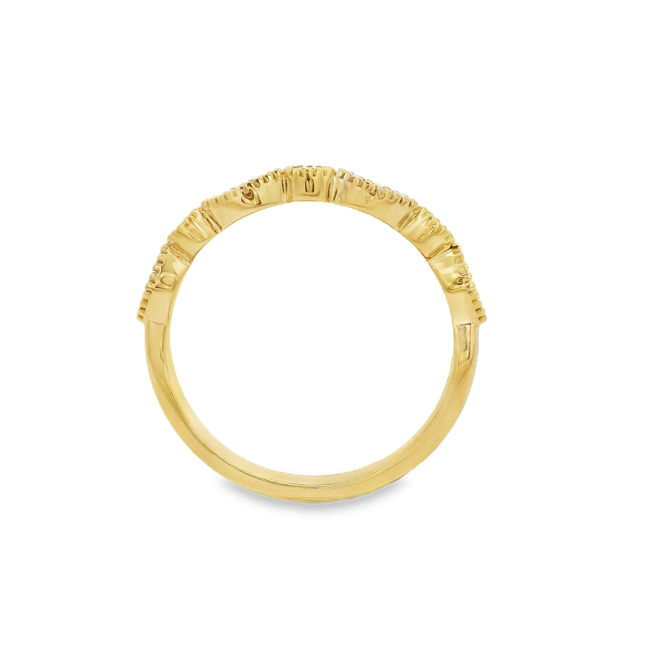 9ctYellow Gold Milgrain Set Lab Grown Diamond Band TDW= 0.20ct