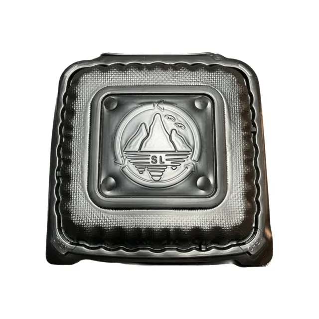 9" X 9" X 3" PLASTIC POLYPROPYLENE HINGED CONTAINER VENTED 1 COMP-150CT