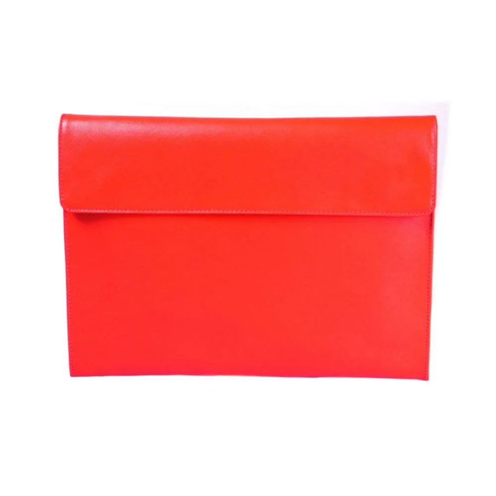 A4 Leather Envelope Folder - Red Saffiano