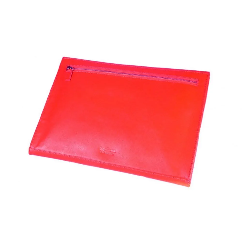 A4 Leather Envelope Folder - Red Saffiano