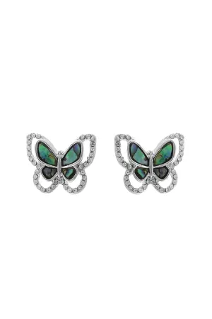 ABALONE BUTTERFLY POST EARRINGS