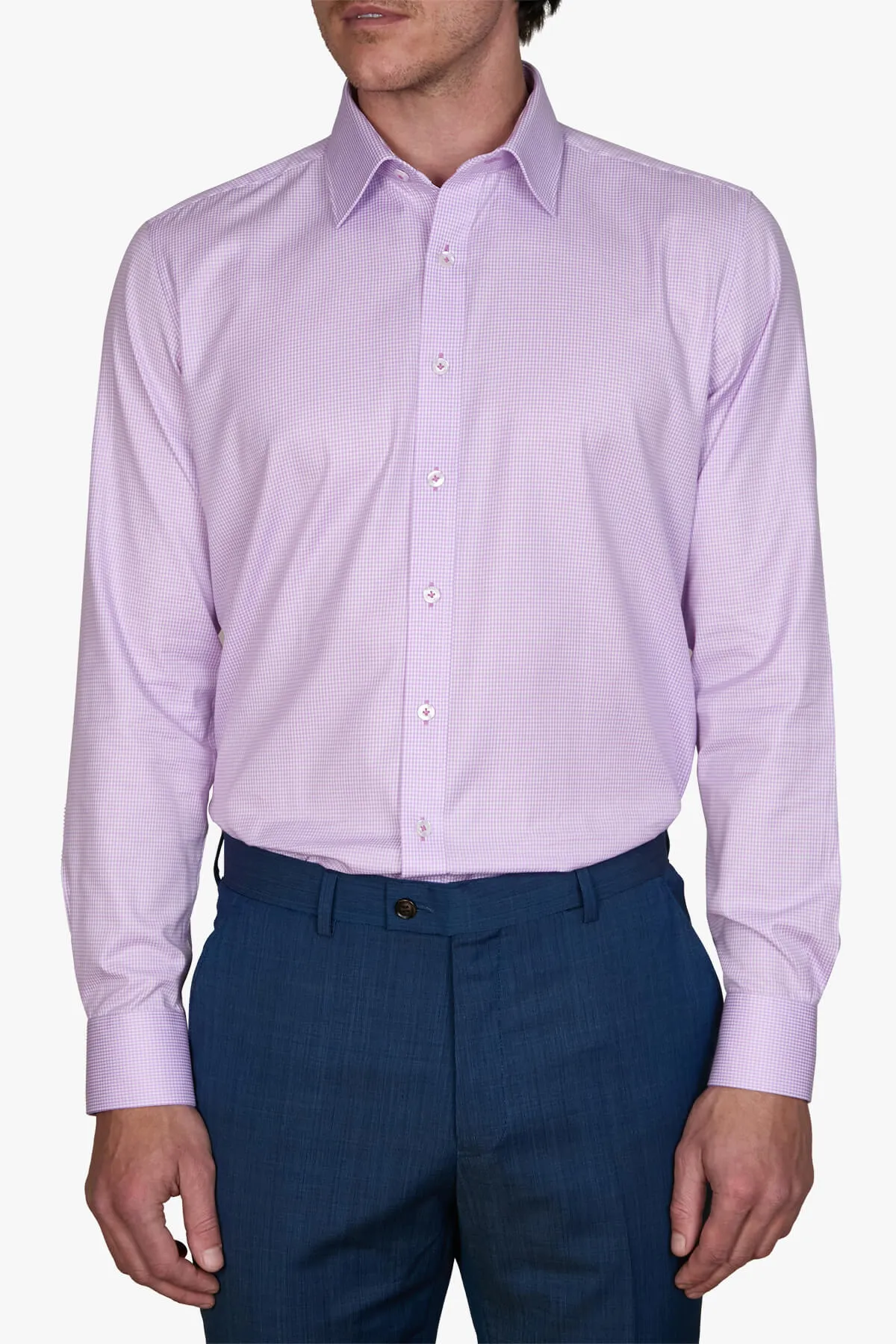 Abelard | Bamboo Tencel Micro-Check Slim Fit Business Shirt