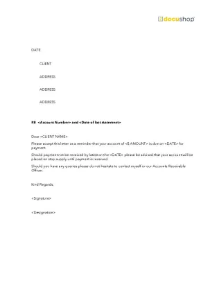 Account Overdue Reminder Letter