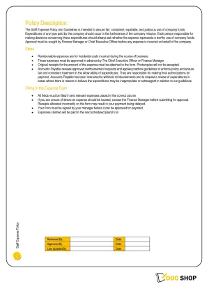Accounts Payable - Expense Forms Policy
