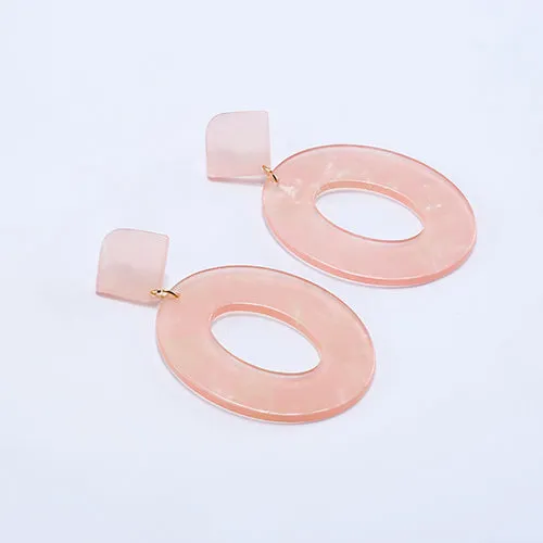 Acrylic Resin Oval Dangle Earrings For Women