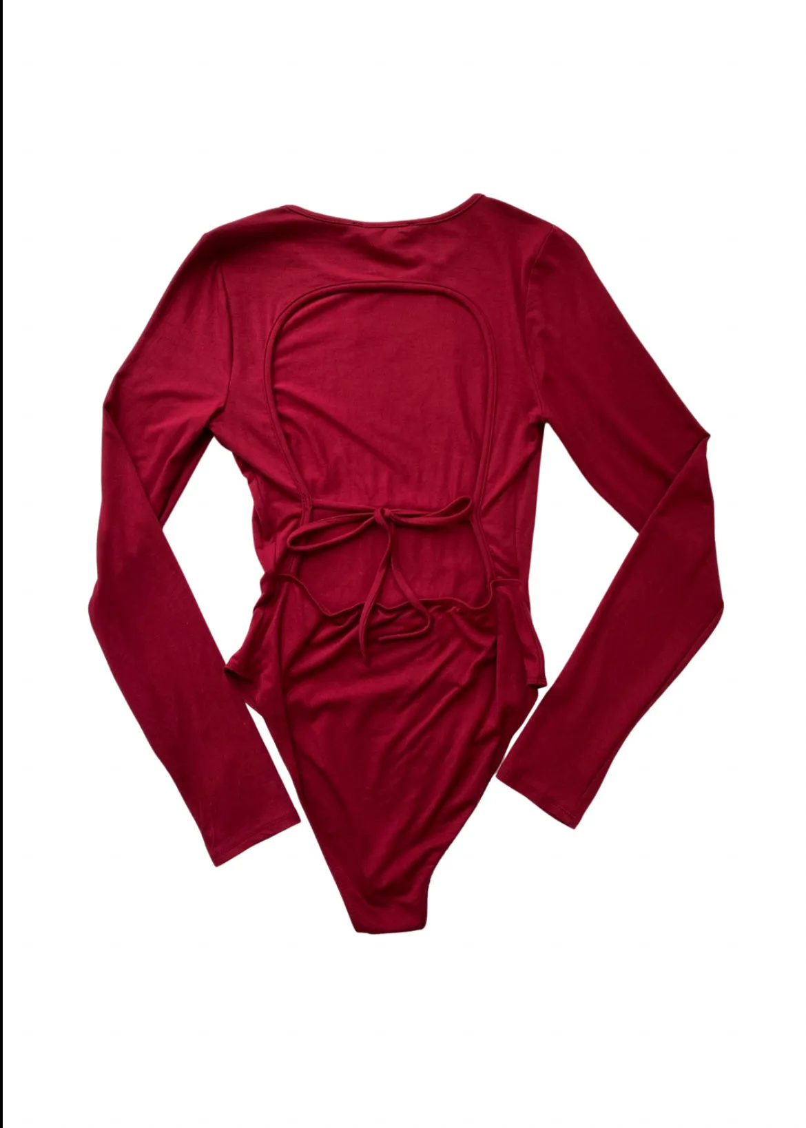 Adalynn Back Cut-Out Bodysuit - Wine
