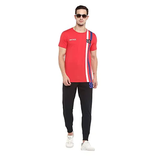 Alan Jones Clothing Men's Slim Fit Track pants(JOG18-D95-BCK-S_Black_Small)