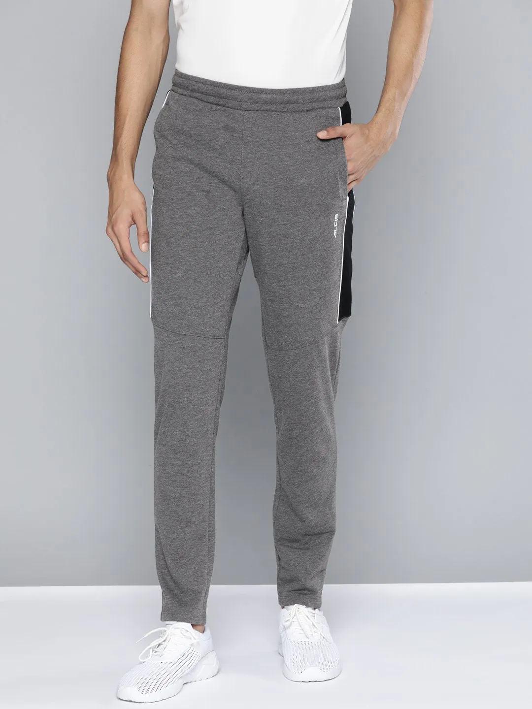 Alcis Men Grey Solid Track Pant