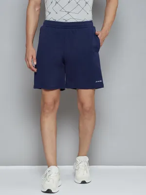 Alcis Men Navy Blue Solid Slim Fit Sports Shorts