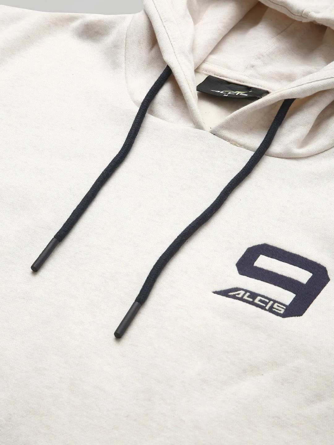 Alcis Men Off-White Navy Blue Colourblocked Sweatshirt-S