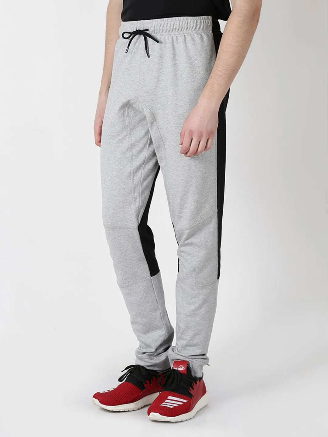 Alcis Men Solid Grey Melange Track Pant