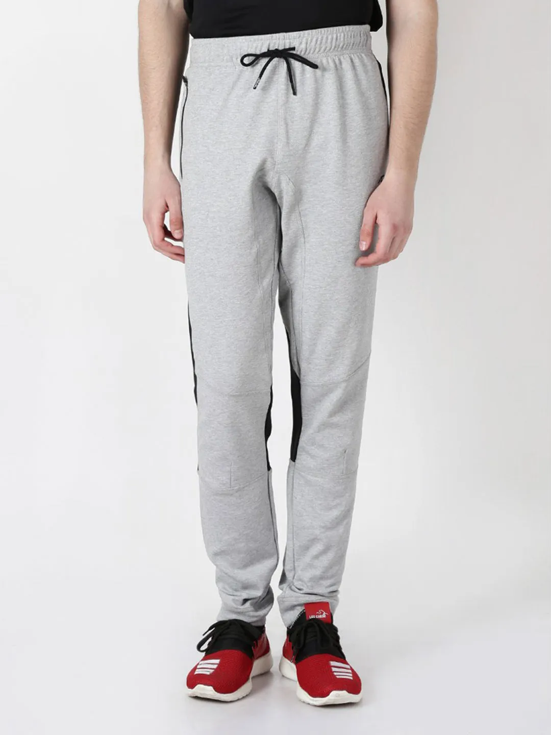 Alcis Men Solid Grey Melange Track Pant