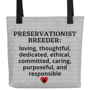 Allover Purebred & Preservationist Breeder Conformation Tote Bag-Lt. Grey