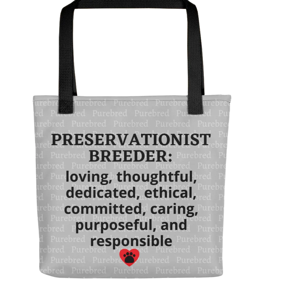 Allover Purebred & Preservationist Breeder Conformation Tote Bag-Lt. Grey