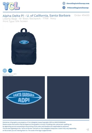 Alpha Delta Pi University of California, Santa Barbara #9400 Bag