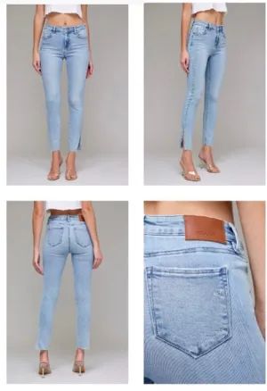 Amelia Mid Rise Raw Slit Skinny