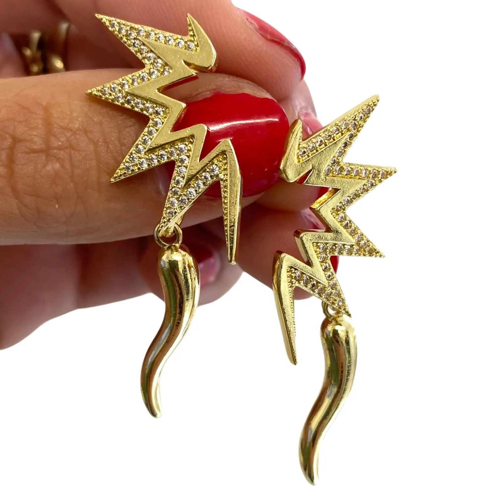 Angela D'Arcy Gold Wings Statement Earrings