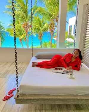 Anguilla Red Lace Set