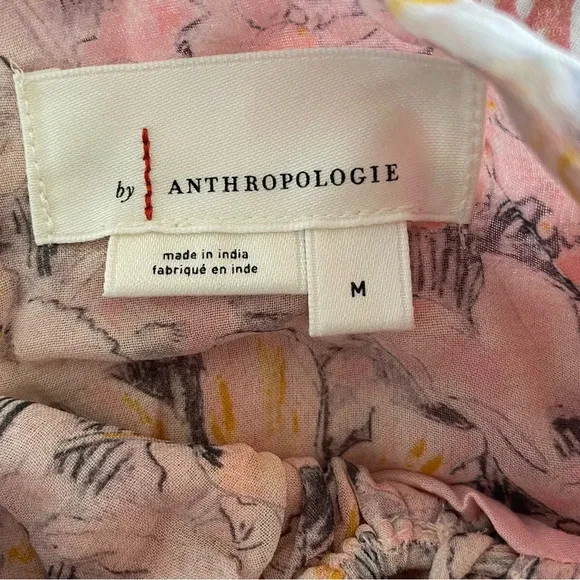 Anthropologie Ruched Floral Mini Skirt size medium