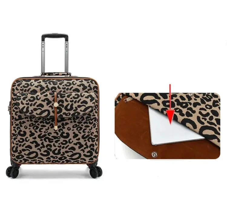 Apex Leopard Print Spinner Case Carry-On Travel Bag On Wheels, 20 inches