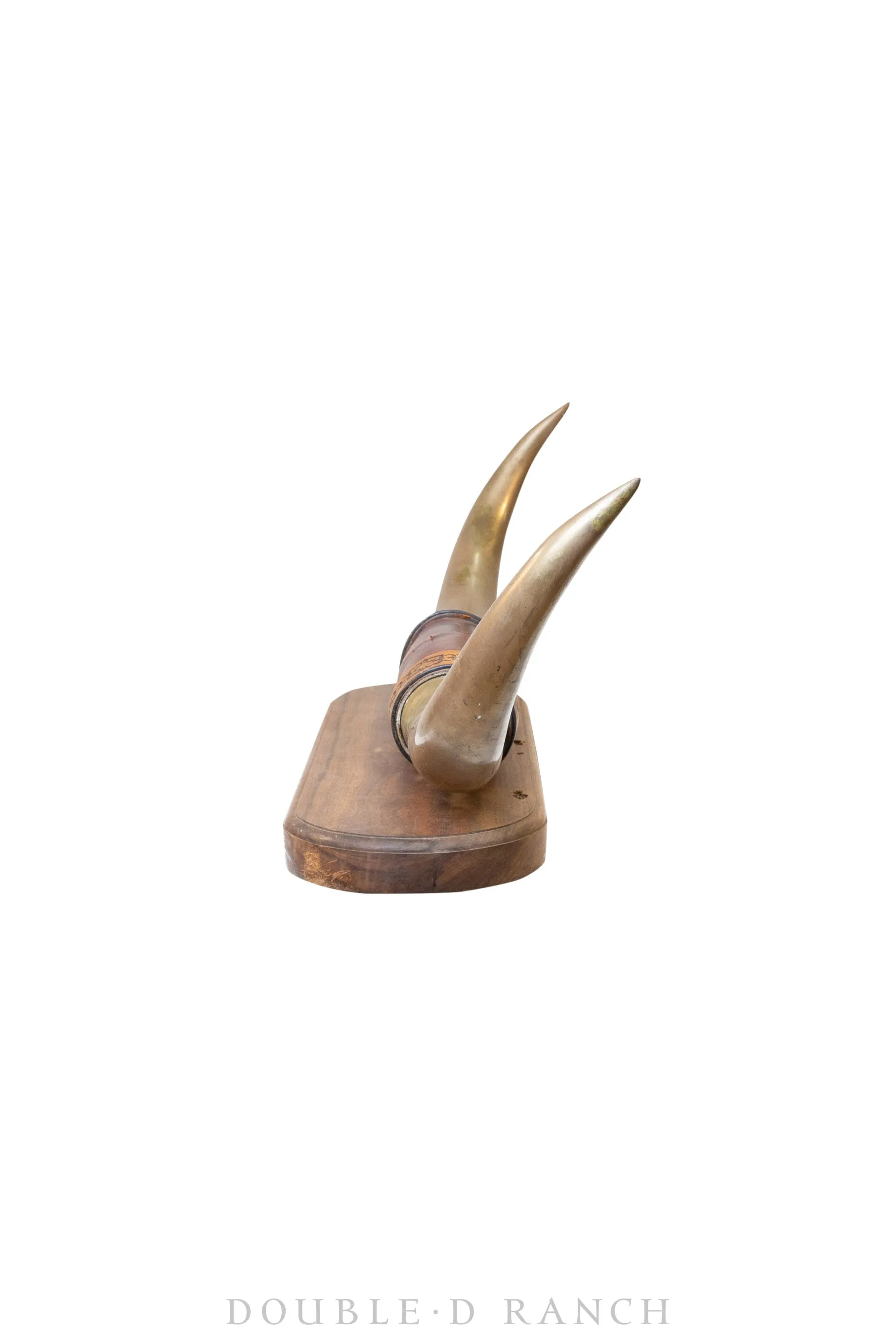 Art, Sculpture, Patinated Bronze Longhorns, Wall Mount, Jon R. Loesing, Vintage, 1975, 1228
