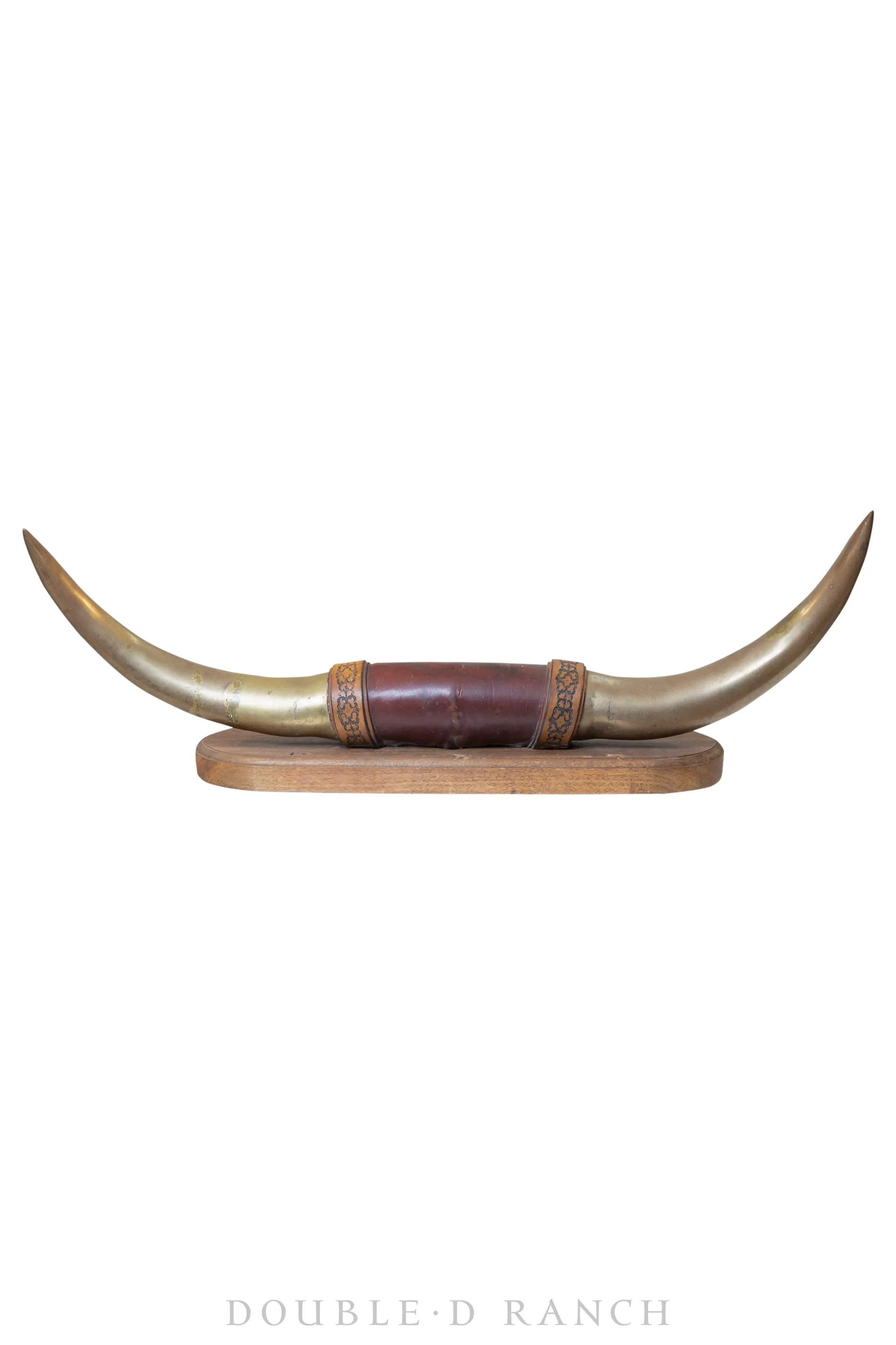 Art, Sculpture, Patinated Bronze Longhorns, Wall Mount, Jon R. Loesing, Vintage, 1975, 1228