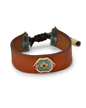 ARTIFACT LEATHER WITH CARVED TEXTURE BRACELET