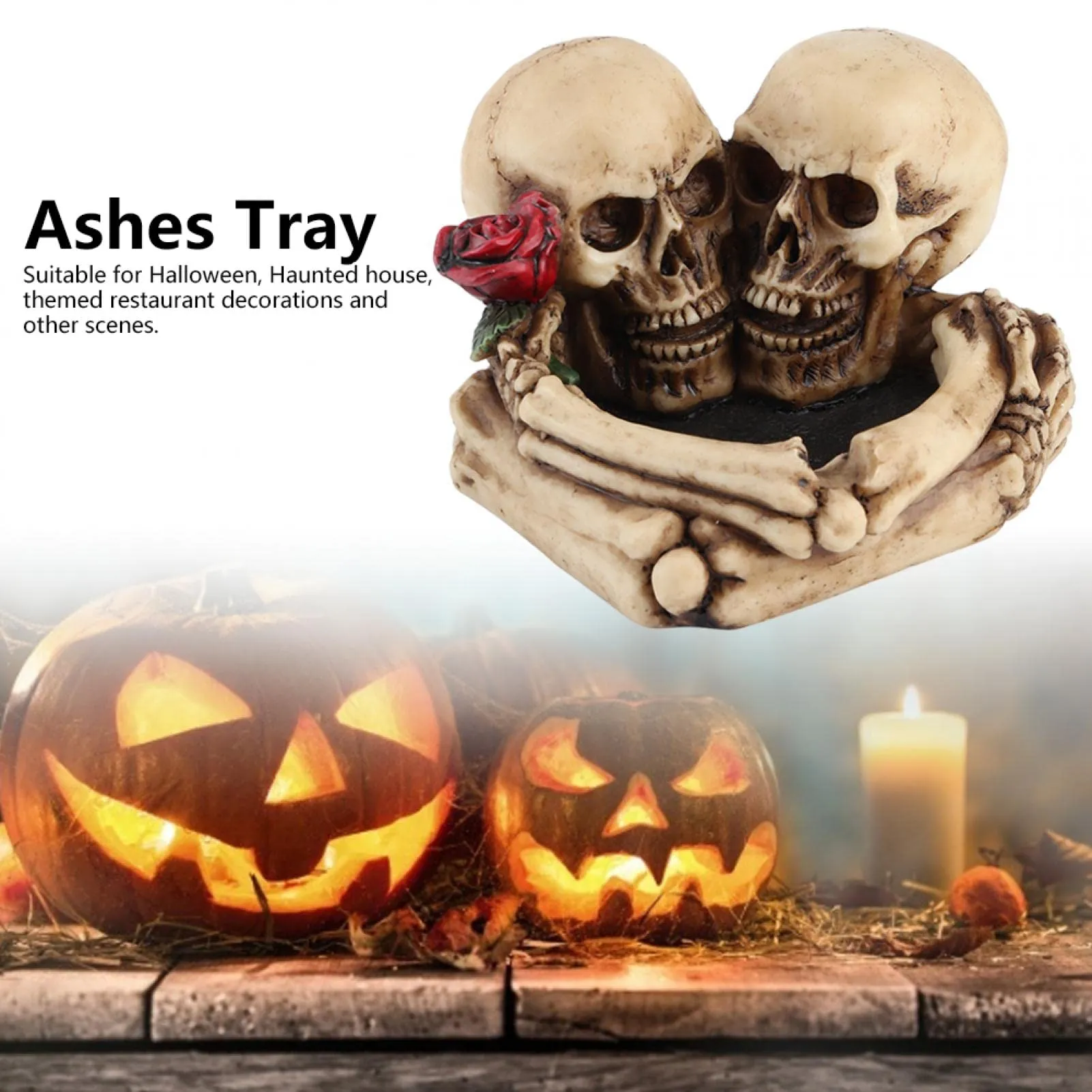 Ashes Tray, Unique Skeleton Shape Fashion Beautiful Ashtray Cigar Ashtray Composite Application for Cool Smokers Decorations for Gentleman