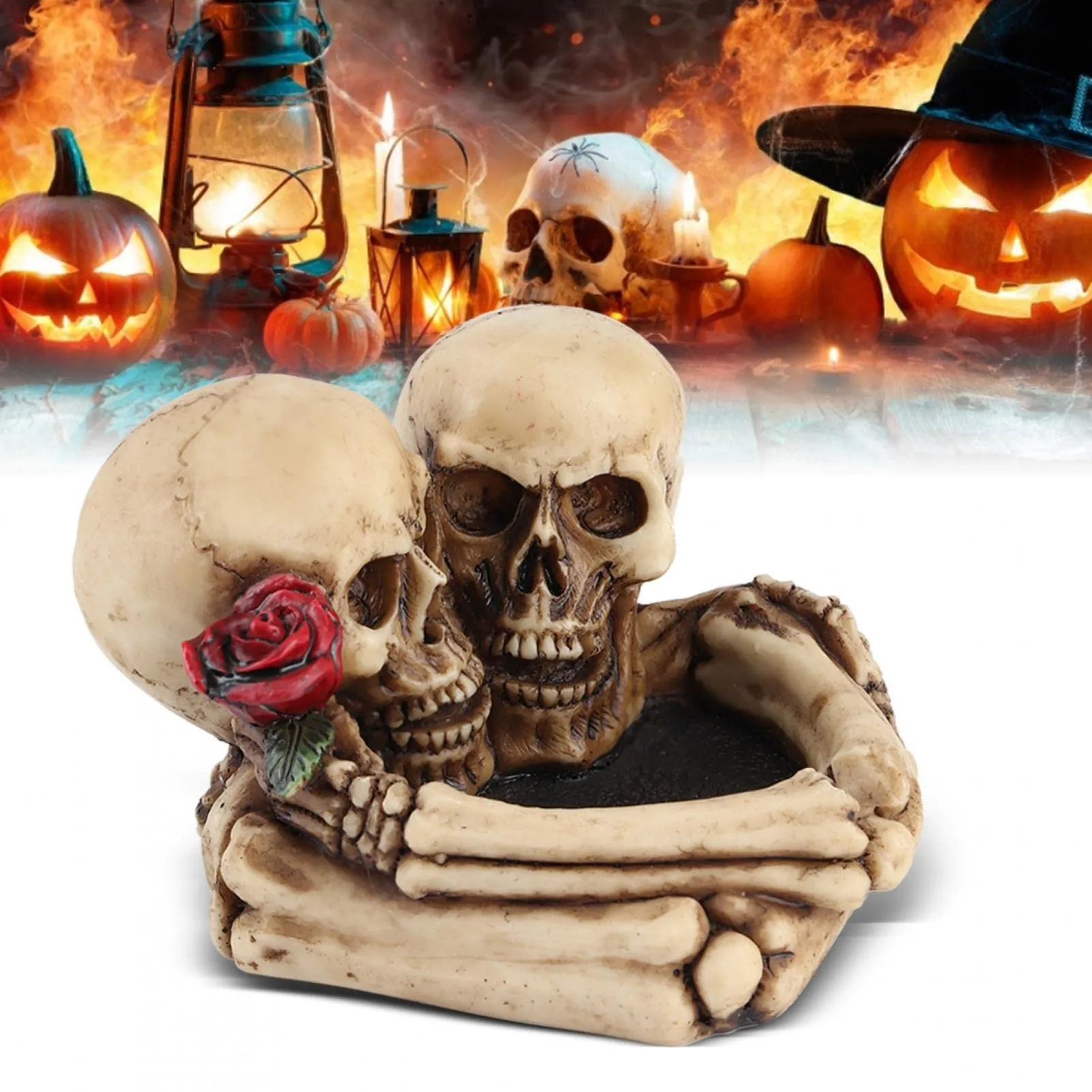 Ashes Tray, Unique Skeleton Shape Fashion Beautiful Ashtray Cigar Ashtray Composite Application for Cool Smokers Decorations for Gentleman