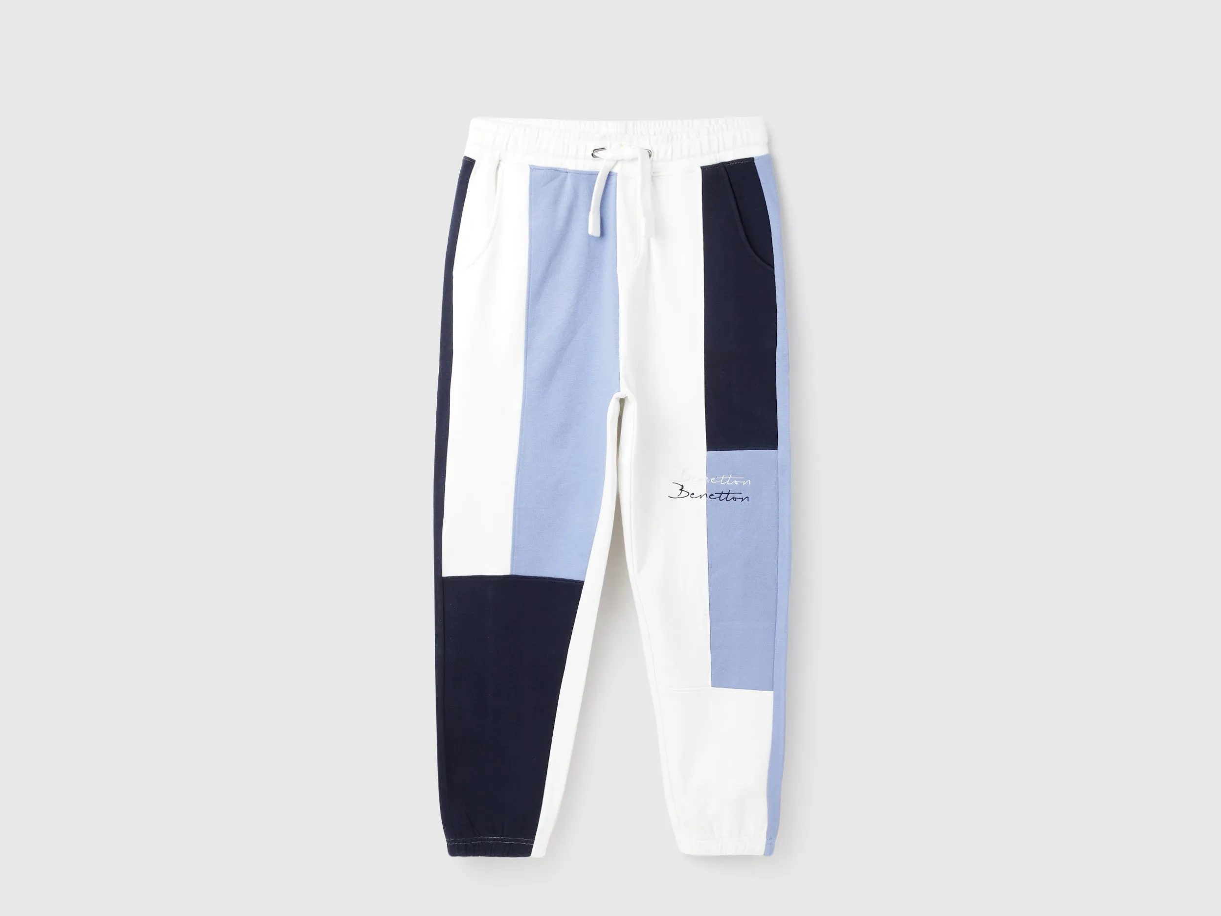 Asymmetric Color Block Baggy Fit Sweat Pants