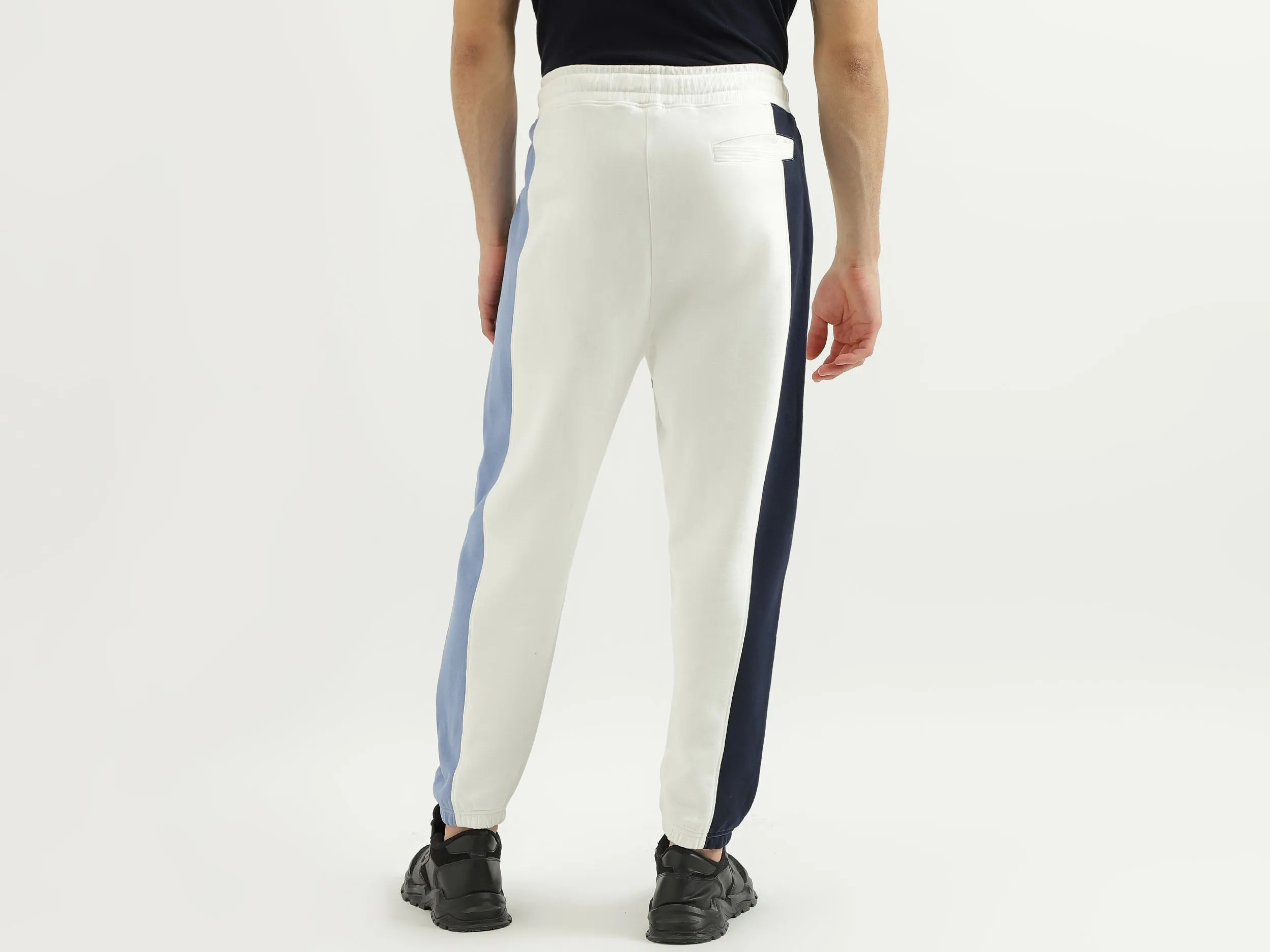 Asymmetric Color Block Baggy Fit Sweat Pants