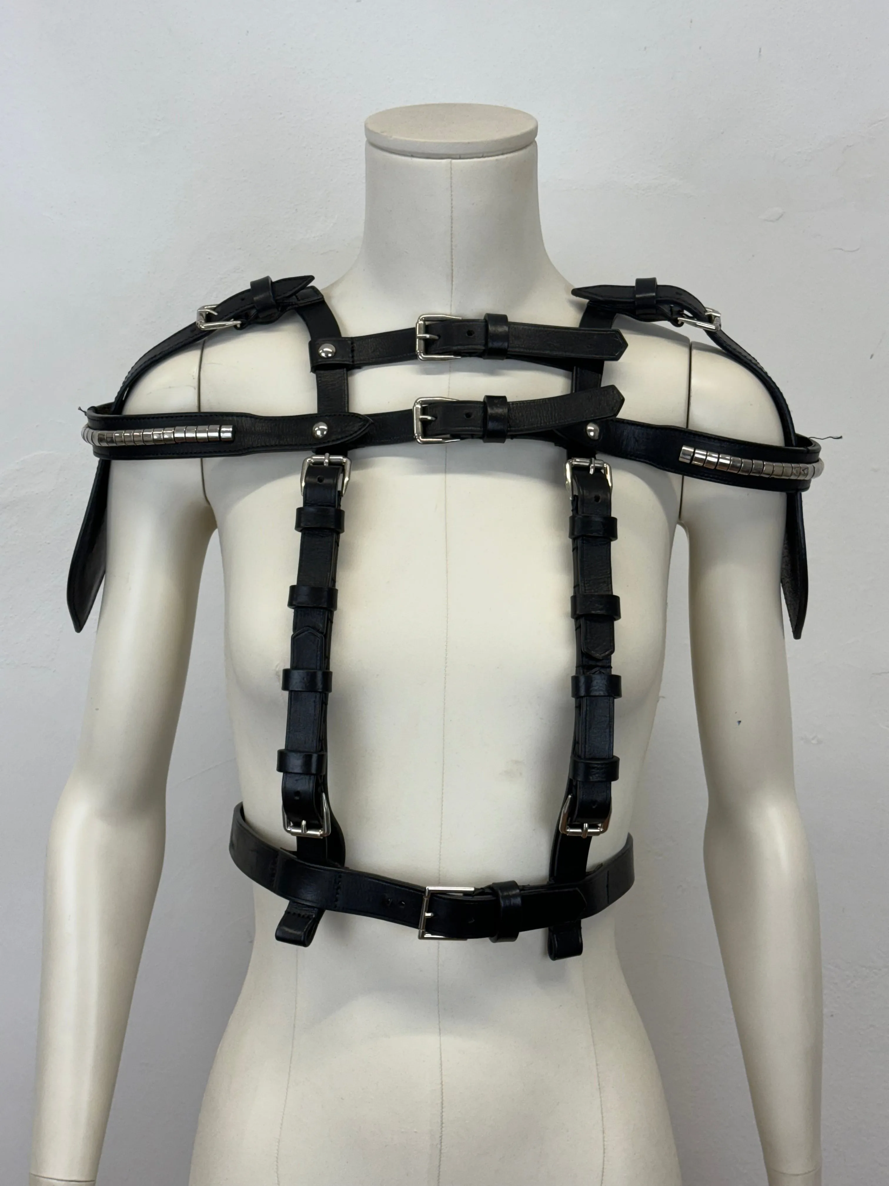 A/W2011 Alexander McQueen bondage leather studded harness