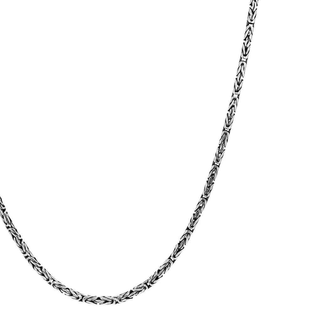 Bali Byzantine Sterling Silver Necklace 2.5mm Gauge (16"-24")