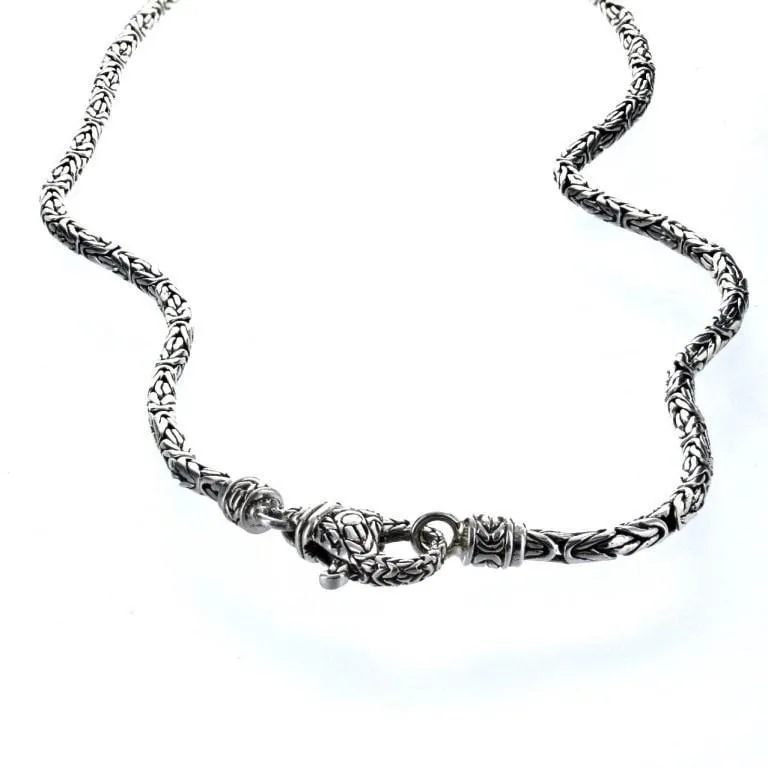 Bali Byzantine Sterling Silver Necklace 2.5mm Gauge (16"-24")