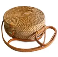 BALI HARVEST ROUND ATA BAG - BROWN
