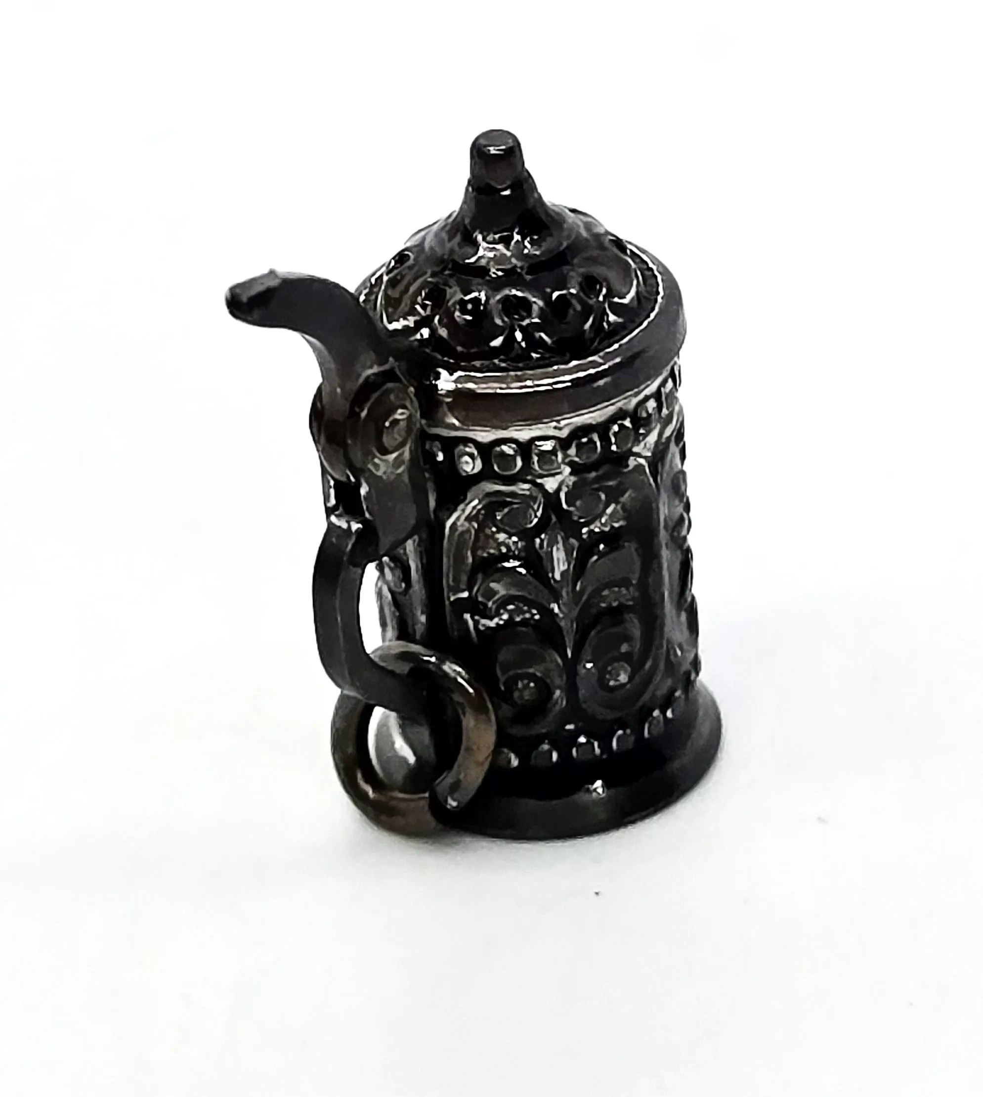 Beer stein Edelweiss flower SF articulated vintage 800 sterling silver charm
