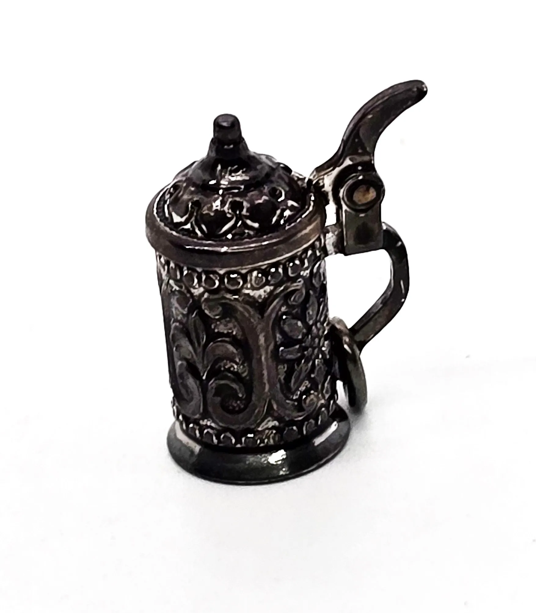 Beer stein Edelweiss flower SF articulated vintage 800 sterling silver charm