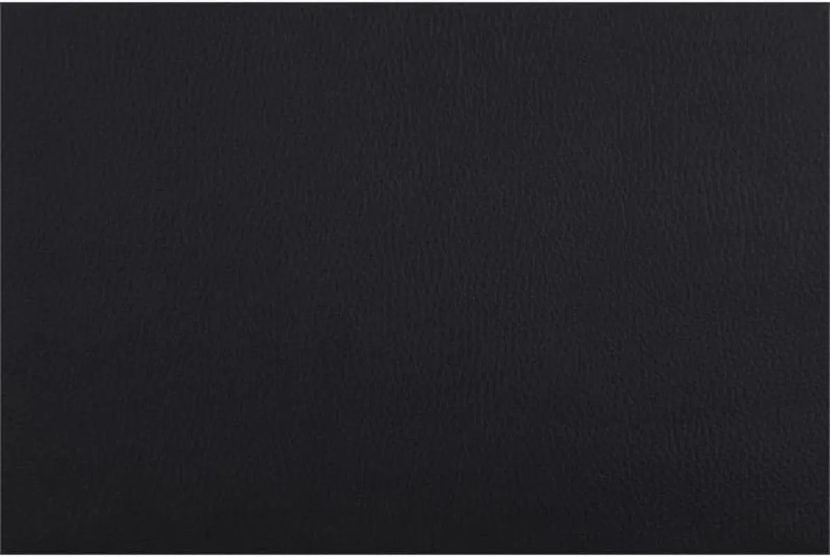 Black Faux Leather Storage Ottoman with Tray