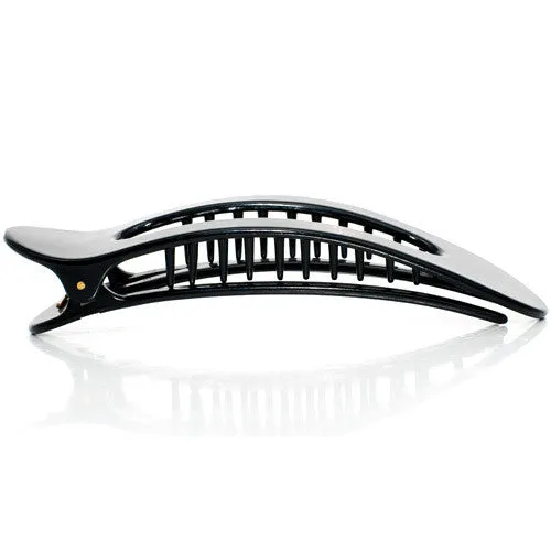 Black Large Open Oval Fork Beak Salon Clip