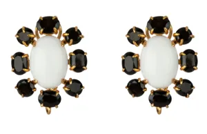 Black Onyx & White Agate Studs