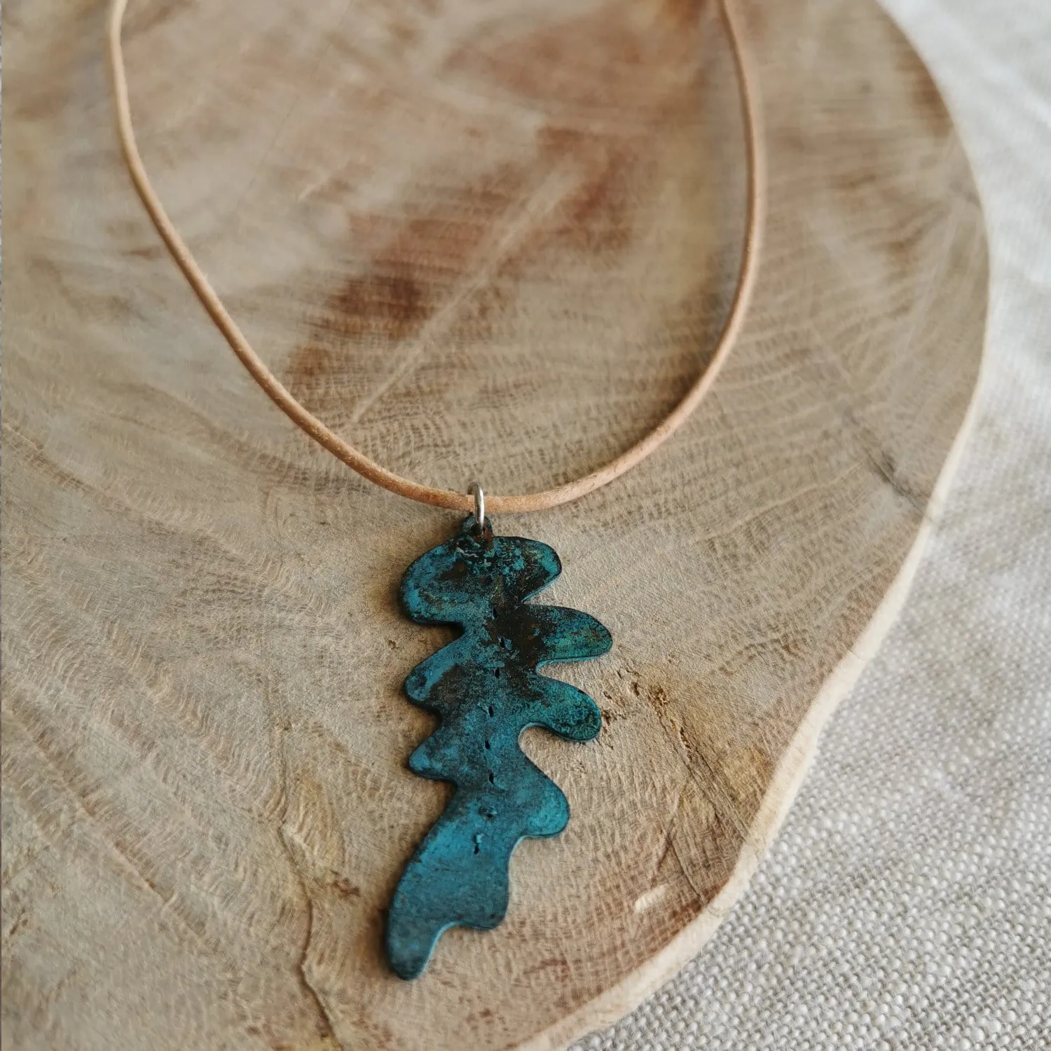 Blue Patina Copper Pendant
